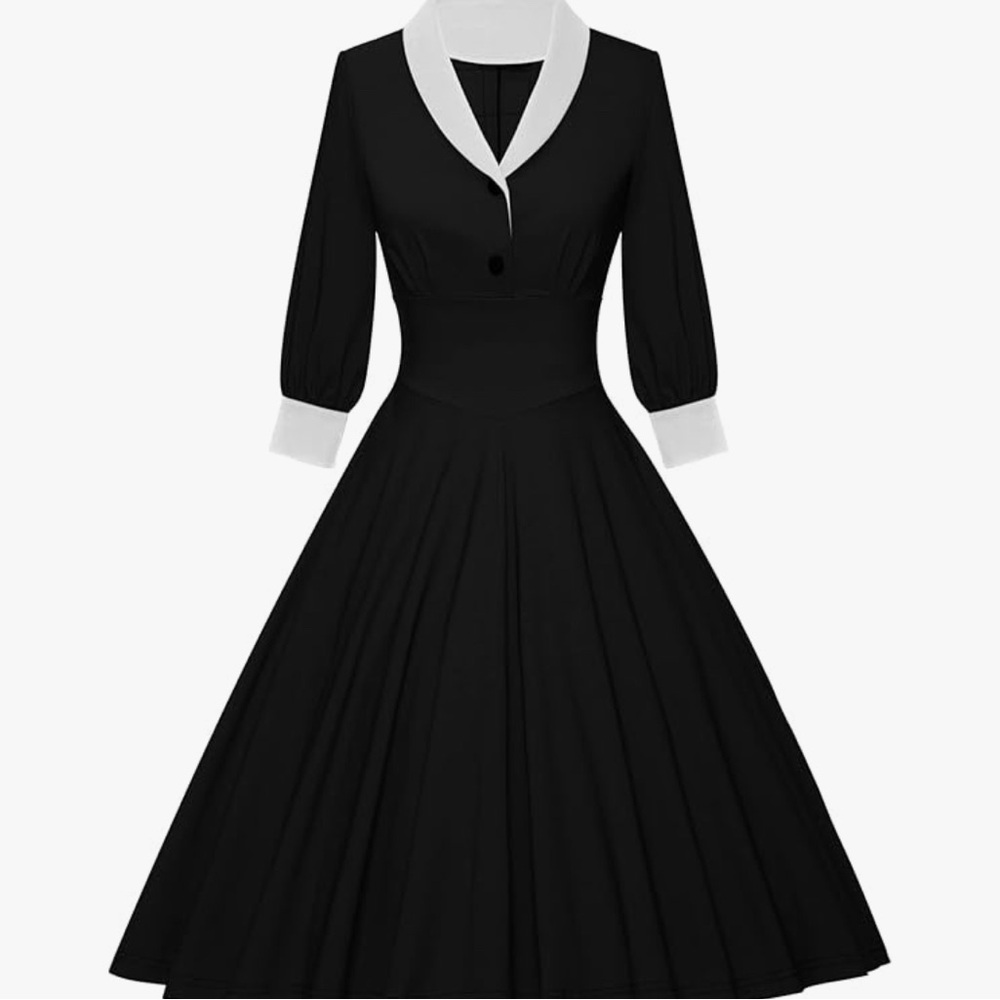 1950’s Inspired Elegant Black and White Women's Dress - xl -nwt - Picture 10 of 10